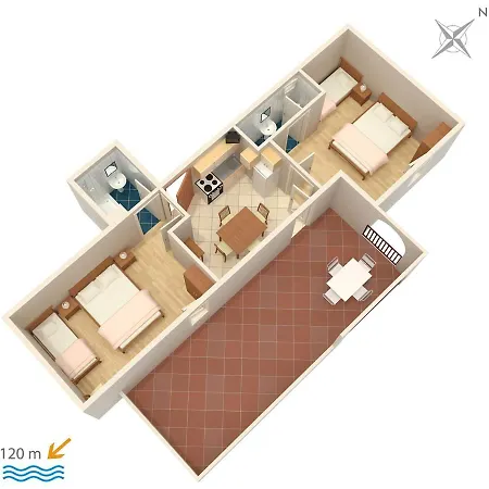 Apartman By The Sea Suha Punta, Rab - 5050 Kampor